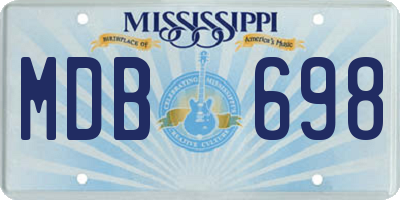 MS license plate MDB698