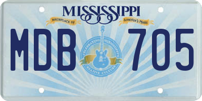 MS license plate MDB705