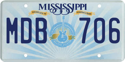 MS license plate MDB706