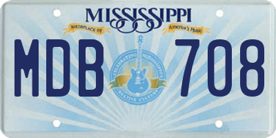 MS license plate MDB708