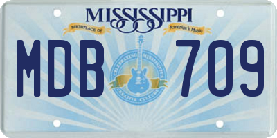 MS license plate MDB709