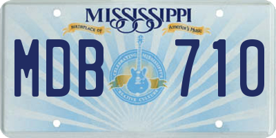 MS license plate MDB710
