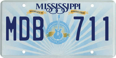 MS license plate MDB711