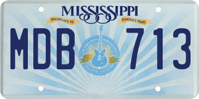 MS license plate MDB713