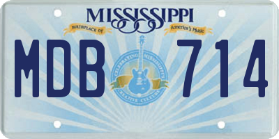 MS license plate MDB714