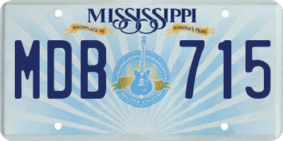 MS license plate MDB715