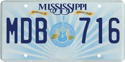 MS license plate MDB716