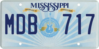 MS license plate MDB717
