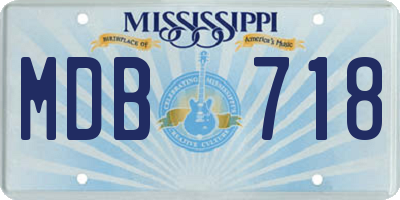 MS license plate MDB718