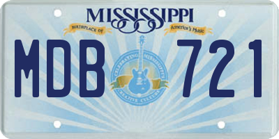 MS license plate MDB721