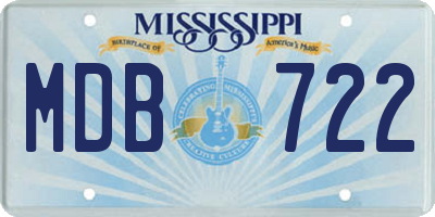 MS license plate MDB722