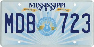 MS license plate MDB723