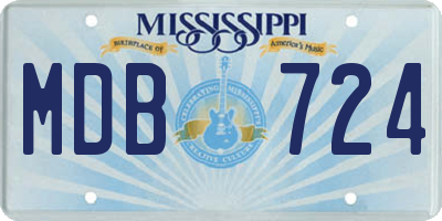 MS license plate MDB724