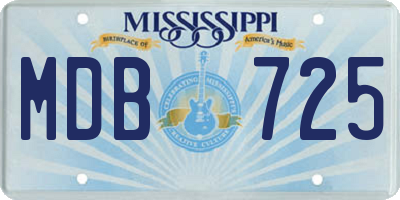 MS license plate MDB725