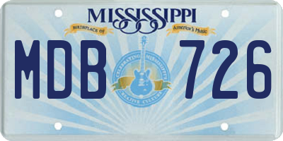 MS license plate MDB726