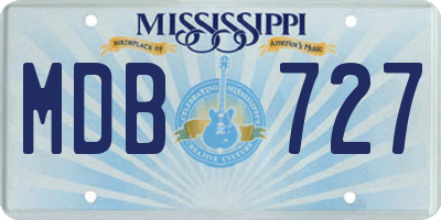 MS license plate MDB727