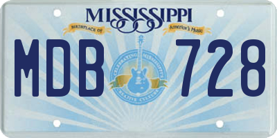 MS license plate MDB728