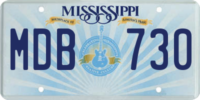 MS license plate MDB730