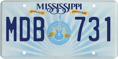 MS license plate MDB731