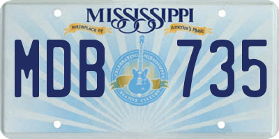 MS license plate MDB735