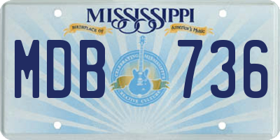 MS license plate MDB736