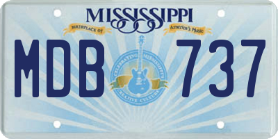 MS license plate MDB737