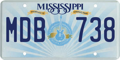 MS license plate MDB738