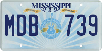 MS license plate MDB739