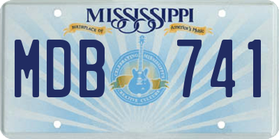 MS license plate MDB741