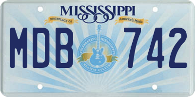 MS license plate MDB742