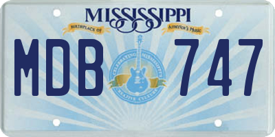 MS license plate MDB747