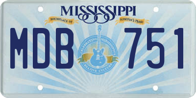 MS license plate MDB751