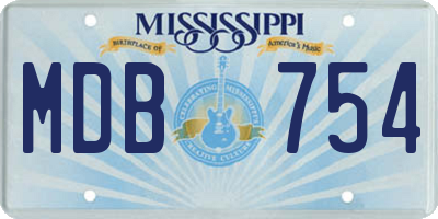 MS license plate MDB754