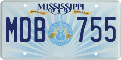 MS license plate MDB755