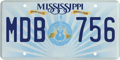 MS license plate MDB756