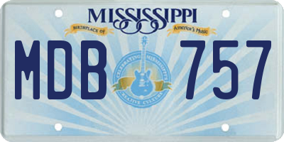 MS license plate MDB757