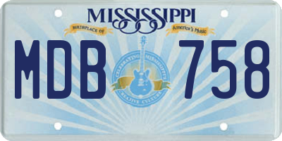 MS license plate MDB758
