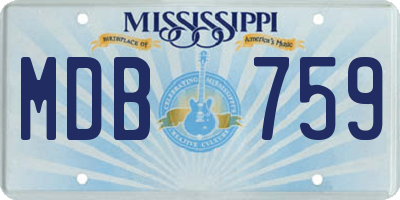 MS license plate MDB759