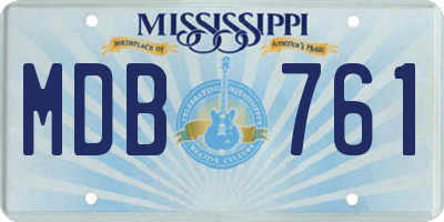 MS license plate MDB761
