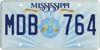 MS license plate MDB764