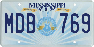 MS license plate MDB769