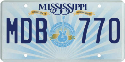 MS license plate MDB770