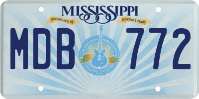MS license plate MDB772