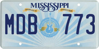 MS license plate MDB773