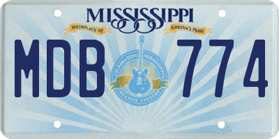 MS license plate MDB774