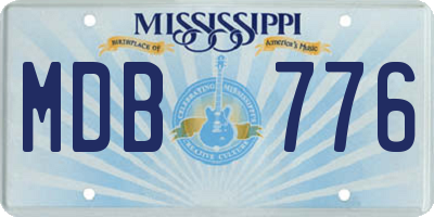 MS license plate MDB776