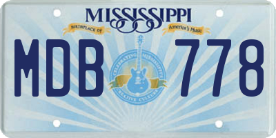 MS license plate MDB778