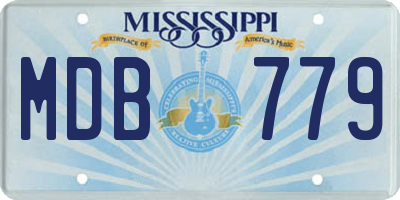 MS license plate MDB779