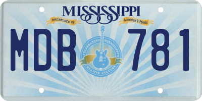 MS license plate MDB781