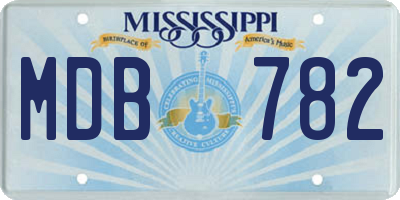 MS license plate MDB782